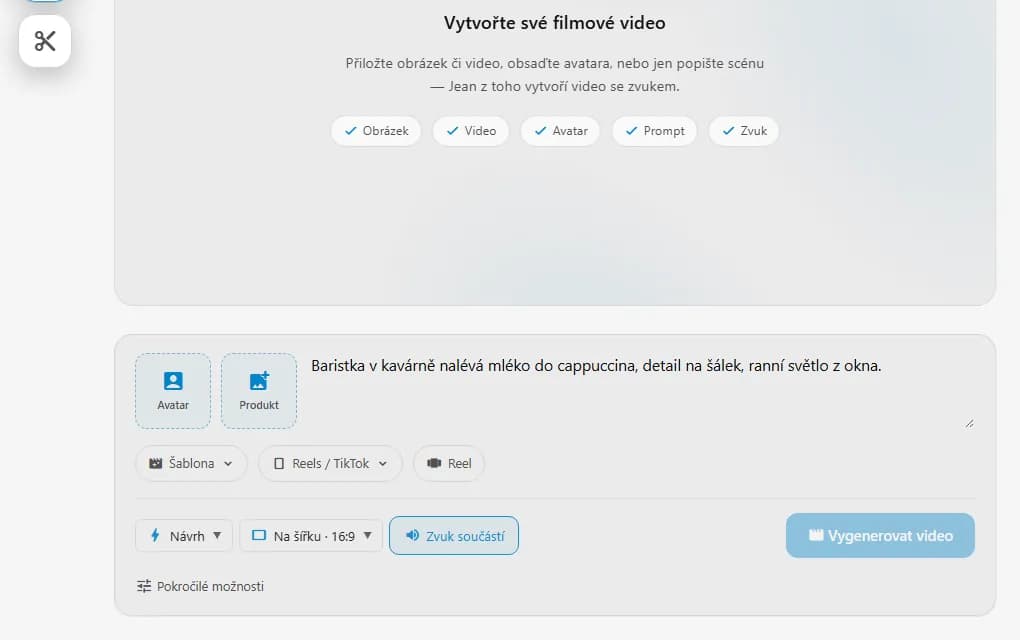 Studio videa: popis záběru, avatar nebo produkt, kvalita Návrh, formát a zvuk